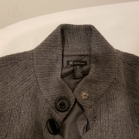 I-N-C Women’s Heavy Wool Grey Cropped Pea Coat – size M - Picture 14 of 15